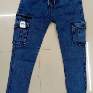 Men Cargo Jeans - Navy Blue
