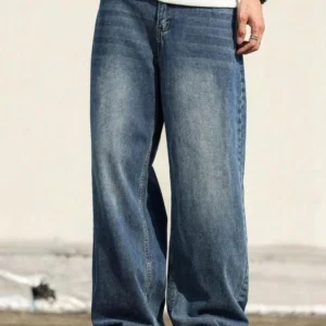 Men Baggy Fit Jeans - Light Blue