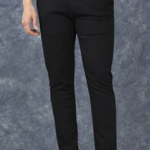 Men Slim Fit Trousers - Black