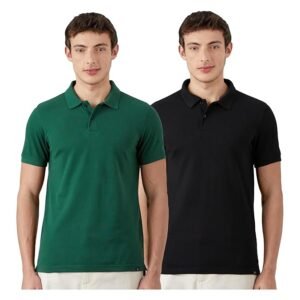 Men's Polo T-Shirt - Combo of 2 (Green & Black)