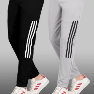 Men Track Pants - Combo of 2 (Black & Grey)