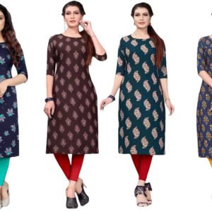 Women Printed Crepe Straight Kurta