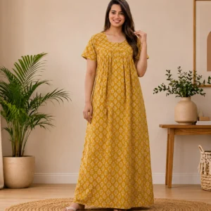 Women Yellow Printed A-Line Dress